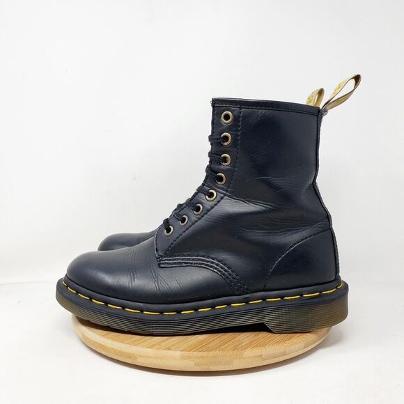 Dr Martens Boots Womens 7 Black Lace Up Chunky Punk Grunge Shoes - Picture 1 of 13